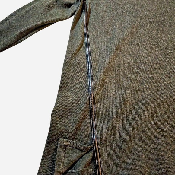 Raphaella Hunter Green Embellished Sweater With Faux Leather Zipper Detail 1X - Picture 3 of 8